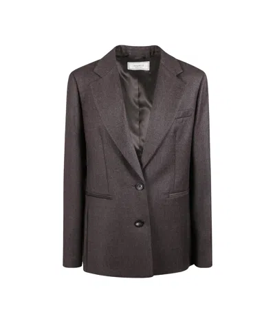 Peserico Single-breasted Wool Blazer In Brown