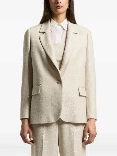 Peserico Single-button Blazer In Neutral