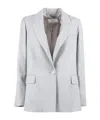 Peserico Single-button Casual Jacket In Metallic