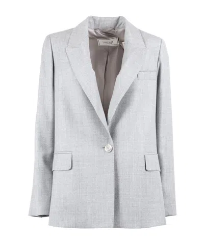 Peserico Single-button Casual Jacket In Metallic