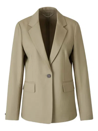 Peserico Single-button Flap-pocket Blazer In Green