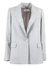 Peserico Tailored Jacket With Notched Lapels In Gray
