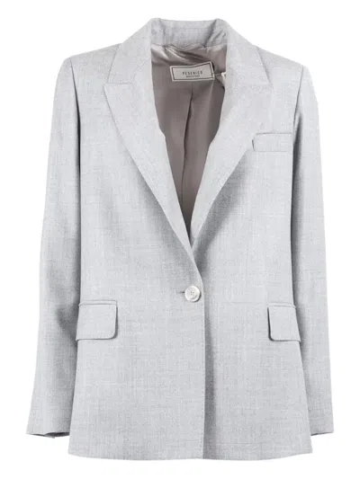 Peserico Tailored Jacket With Notched Lapels In Gray
