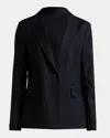 Peserico Single-button Virgin Wool Blazer In Space Blue