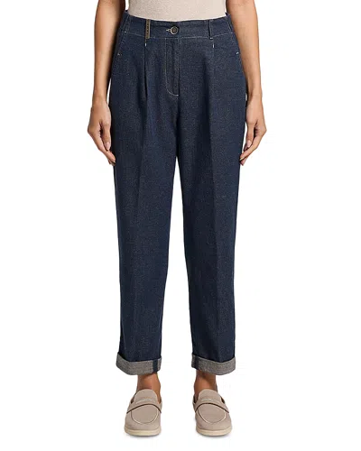 Peserico Single Dart Trousers In Blue