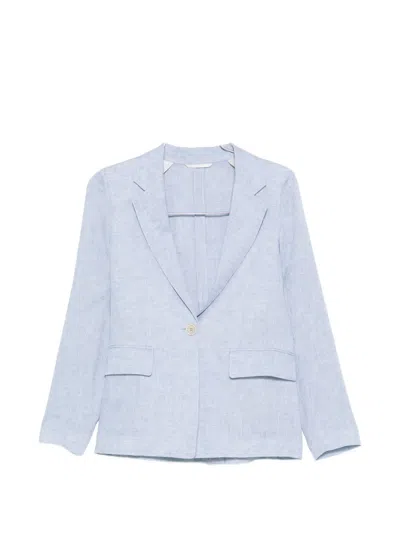 Peserico Single-breasted Blazer In Blue