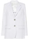 Peserico Single-breasted Cotton-blend Blazer In Multi