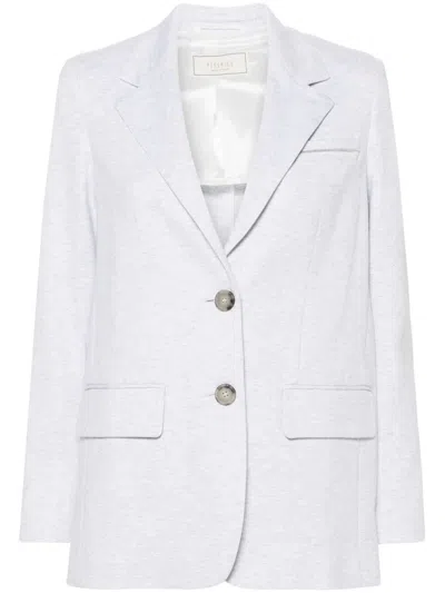 Peserico Single-breasted Cotton-blend Blazer In Multi