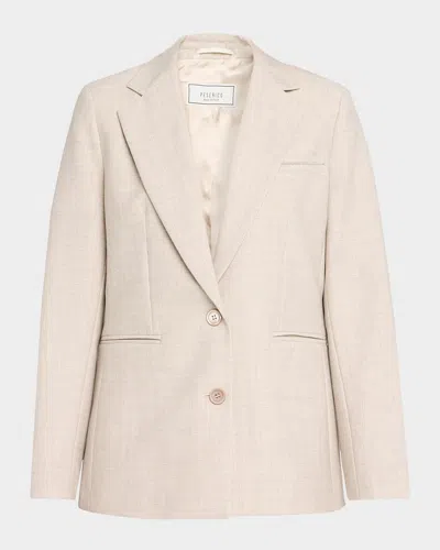 Peserico Single-breasted Houndstooth Jacket In Neutral