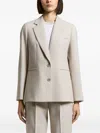 Peserico Single-breasted Notched-lapel Jacket In Neutral