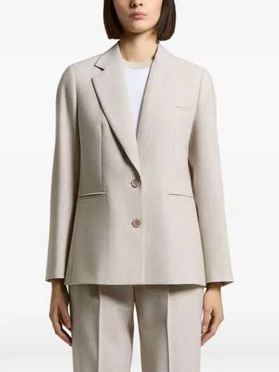 Peserico Single-breasted Notched-lapel Jacket In Neutral