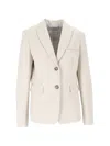 Peserico Single-breasted Notched-lapels Jacket In White