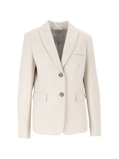 Peserico Single-breasted Notched-lapels Jacket In White
