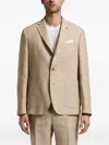 Peserico Single-breasted Patch-pocket Jacket In Neutral