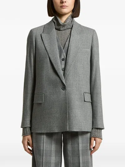 Peserico Single-breasted Peaked-lapel Jacket In Multi