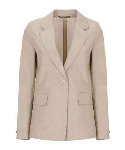 Peserico Single-breasted Peak-lapel Blazer In Brown