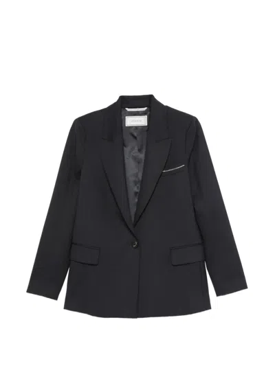 Peserico Single-breasted Tailored Blazer In Black