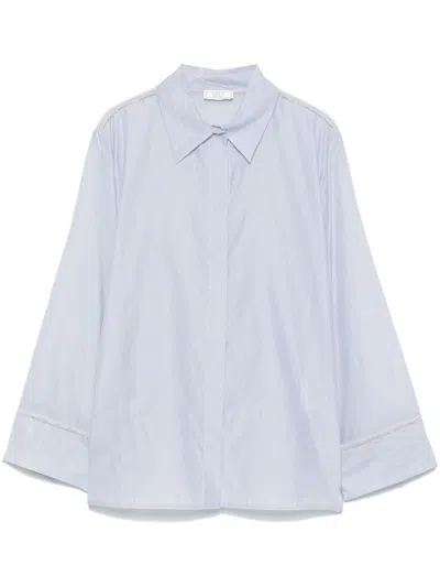 PESERICO SKY BLUE COTTON-SILK BLEND SHIRT