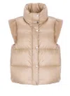 Peserico Sleeveless And Quilted Down Jacket In Brown