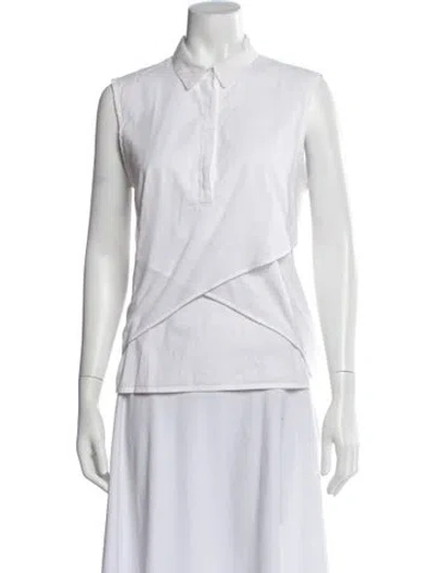 Pre-owned Peserico Sleeveless Blouse In White