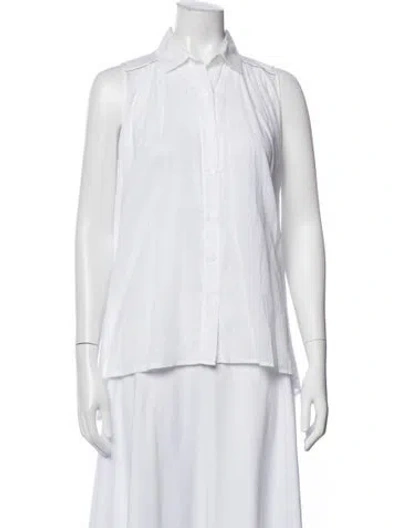 Pre-owned Peserico Sleeveless Button-up Top In White