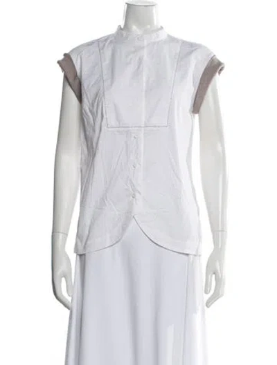 Pre-owned Peserico Sleeveless Button-up Top In White