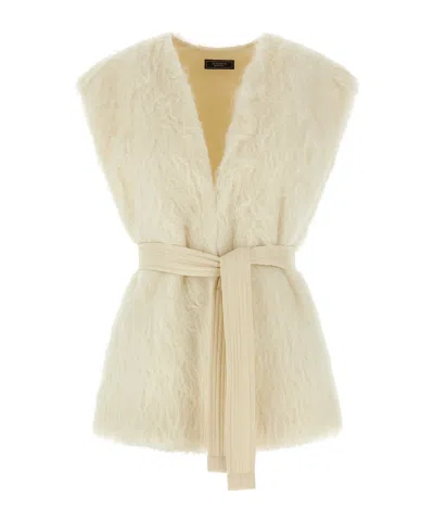 Peserico Sleeveless Casual Jacket In White