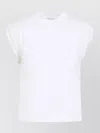 Peserico Sleeveless Crew Neck Top Straight Hem In White