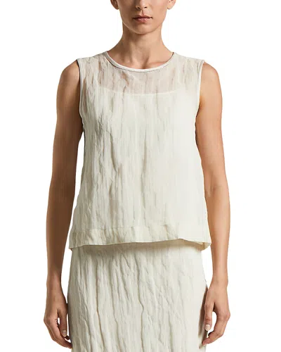 Peserico Sleeveless Crinkle Camisole In Almond White