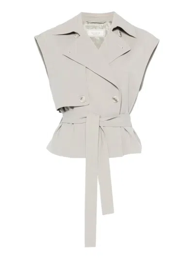 Peserico Sleeveless Double-breasted Jacket In Gray