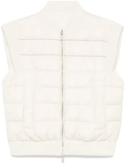 Peserico Sleeveless Down Gilet In Neutrals