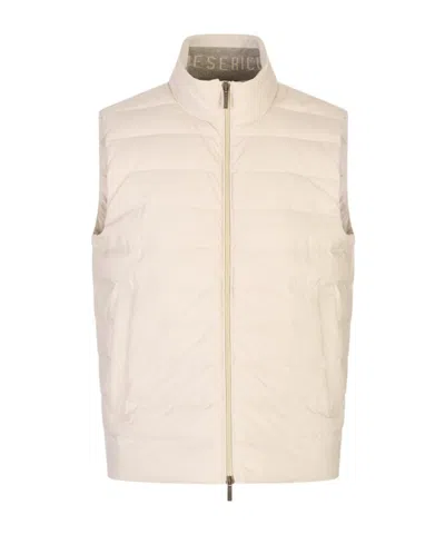 Peserico Sleeveless Down Jacket In Brown