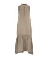 Peserico Ruffled Sleeveless Midi Dress In Brown