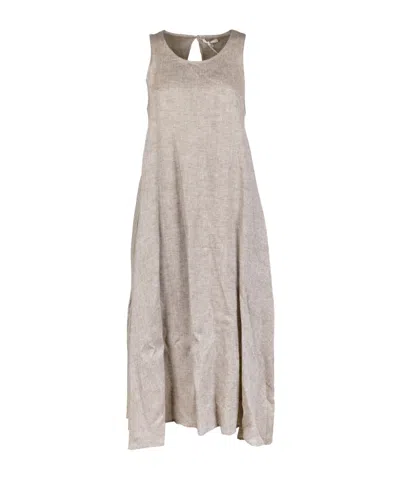 Peserico Gathered Tiered Dress In Neutral