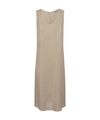 Peserico Sleeveless Dress In Brown