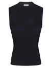 Peserico Textured Sleeveless Knit Top Shine In Black
