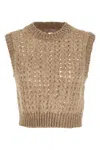 Peserico Fishnet Waist Coat In Neutral