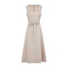 Peserico Sleeveless Maxi Dress With Fitted Bodice In Neutrals