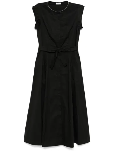 Peserico Sleeveless Midi Dress In Black