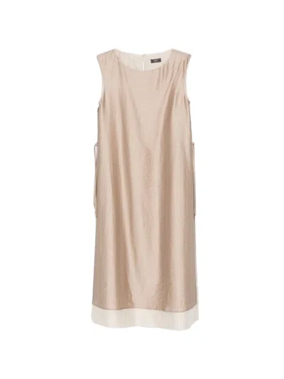 Peserico Sleeveless Midi Dress In Neutral