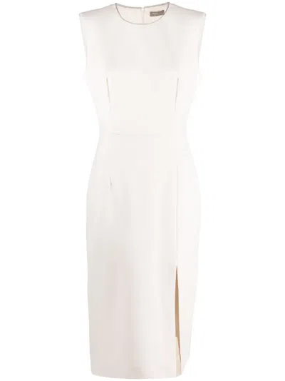 Peserico Sleeveless Pencil Midi Dress In Neutrals