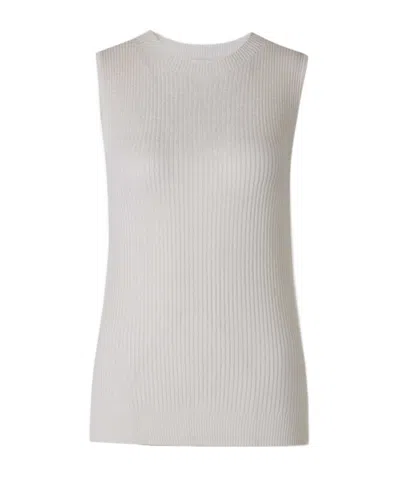 Peserico Ribbed-knit Sleeveless Top In White