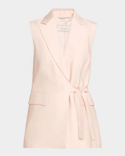 Peserico Sleeveless Silk-blend Wrap Blazer In Multi