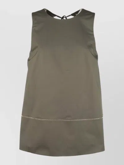 Peserico Sleeveless Tie Back Top Seam Detail In Gray
