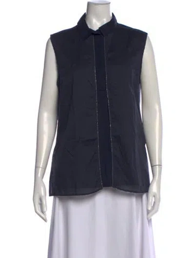 Pre-owned Peserico Sleeveless Top In Blue
