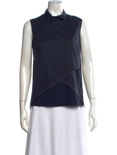 Pre-owned Peserico Sleeveless Top In Blue