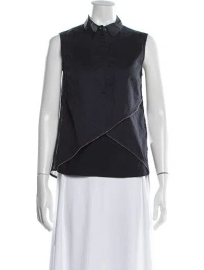 Pre-owned Peserico Sleeveless Top In White