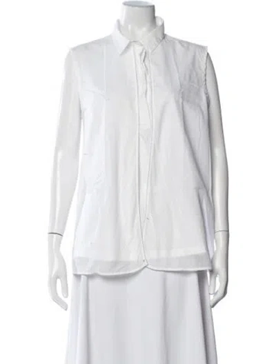 Pre-owned Peserico Sleeveless Top In White