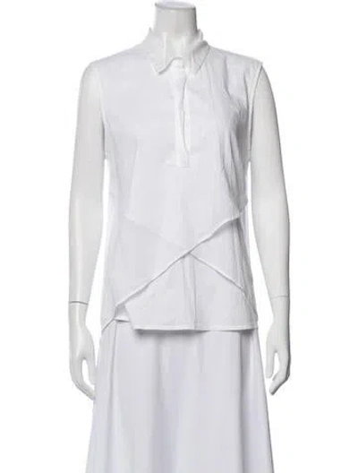 Pre-owned Peserico Sleeveless Top In White