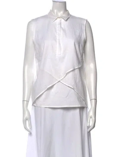 Pre-owned Peserico Sleeveless Top In White